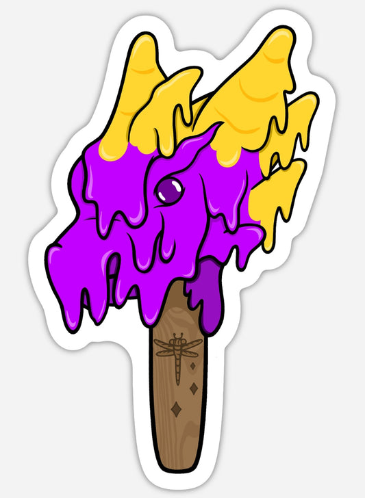 Purple Dragon Popsicle Sticker