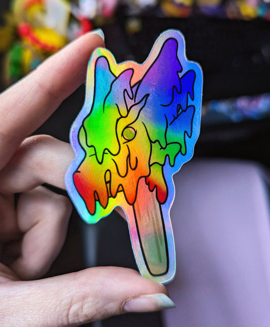 Rainbow Dragon Popsicle Sticker (Holographic)
