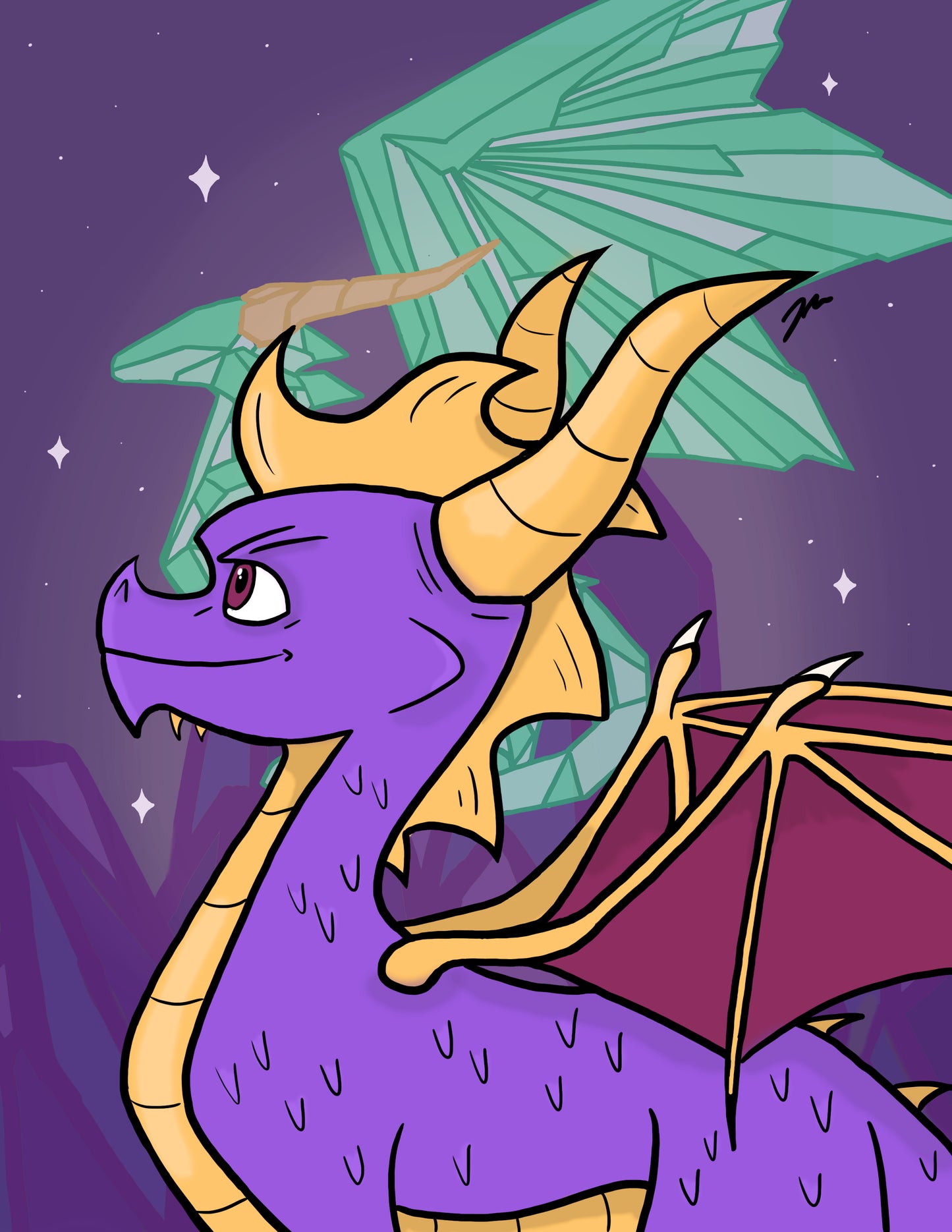 Purple Dragon Print (Holographic)