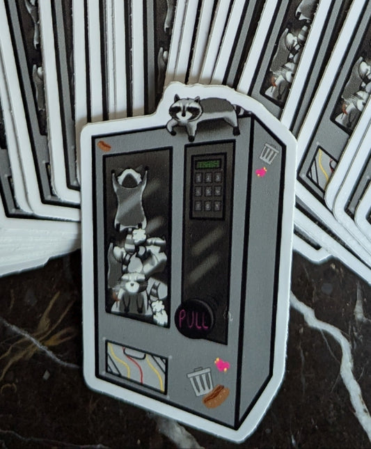 Raccoon Vending Machine Sticker