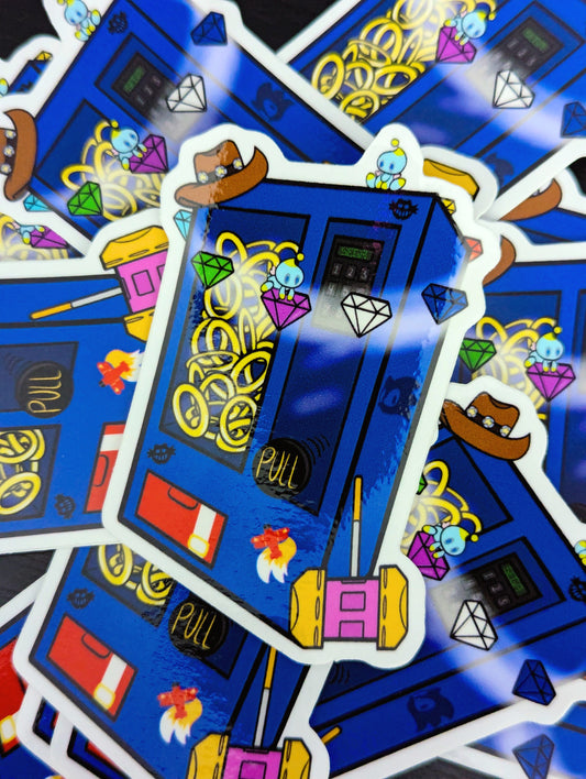 Blue Hedgehog Vending Machine Sticker
