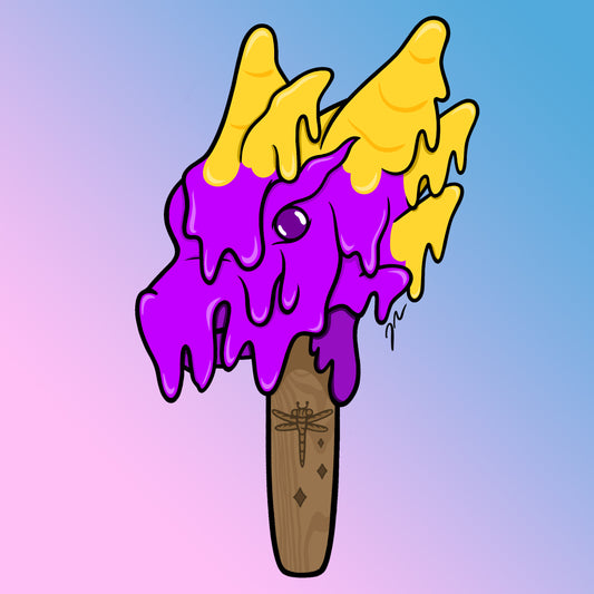 Purple Dragon Popsicle Sticker