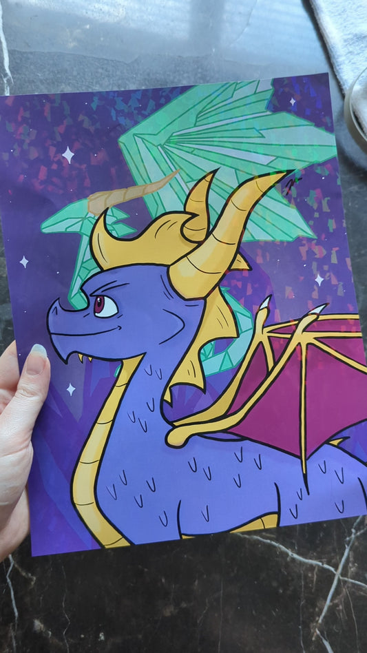Purple Dragon Print (Holographic)